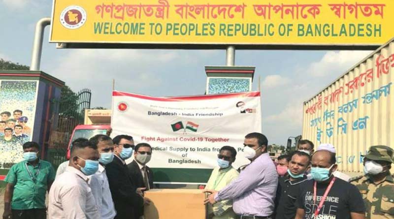 Bangladesh sends medicines, injections, sanitizers to India full of four trucks | Sangbad Pratidin