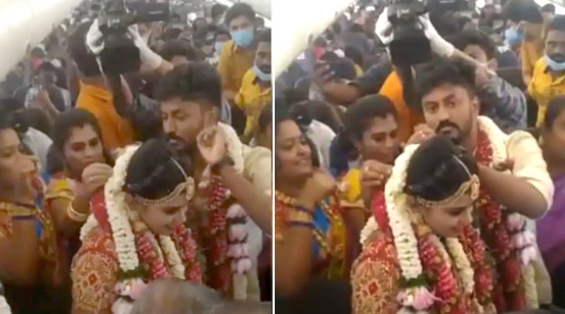 Viral Video: Madurai Couple Gets Married on Plane to Avoid Covid Restrictions | Sangbad Pratidin