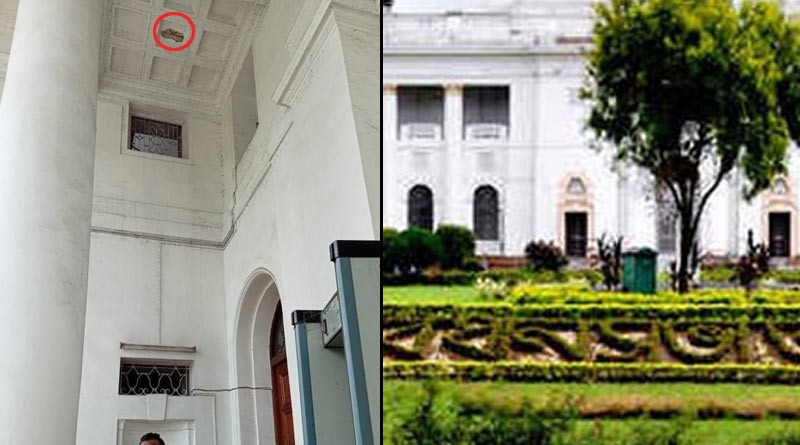 A section ceiling from West Bengal assembly entrance structure collapses | Sangbad Pratidin