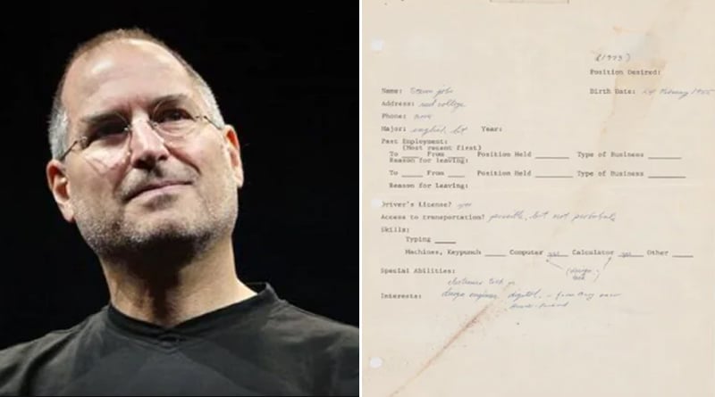 Steve Jobs' first and only job application sold for over Rs 2.5 crore | Sangbad Pratidin