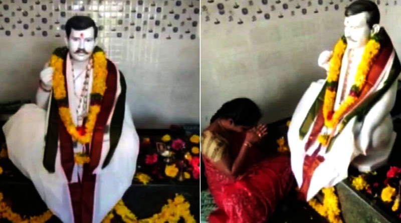 Andhra woman offers prayers to idol of dead husband after building a temple in his memory | Sangbad Pratidin