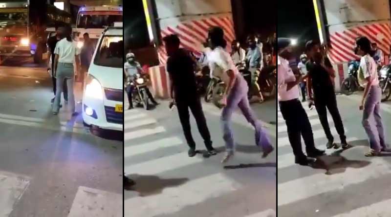 Lucknow woman's attack on cabbie goes viral । Sangbad Pratidin