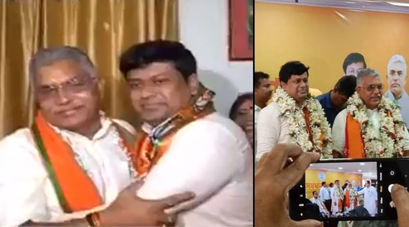 BJP state president Sukanta Mazumder praises his former, Dilip Ghosh on his first working day | Sangbad Pratidin