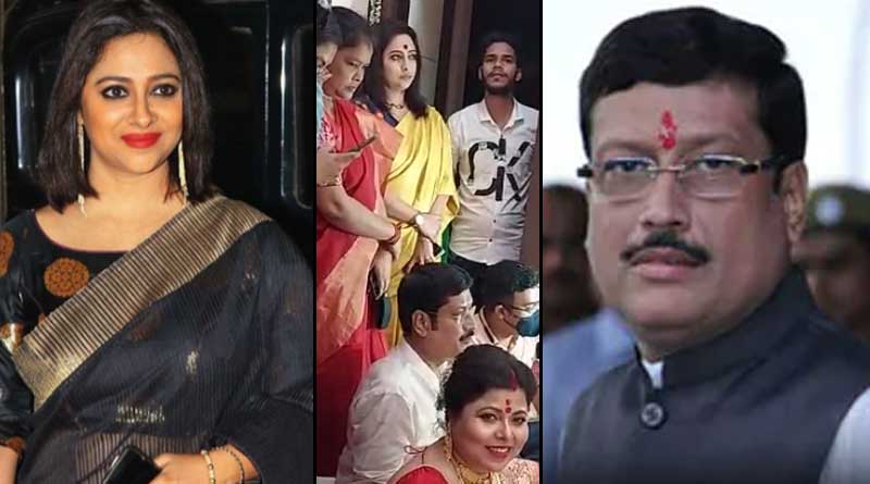 BJP leader Anjana Basu visits TMC leader Sabyasachi Dutta's house on laxmi Puja | Sangbad Pratidin
