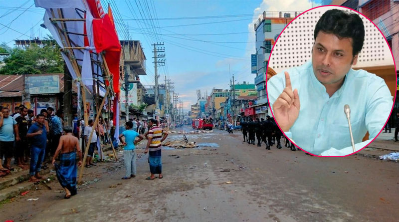 Tripura CM Biplab Deb accused Fundamentalist for Bangladesh Violence | Sangbad Pratidin