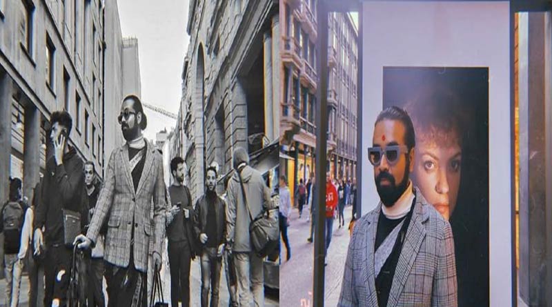 Kolkata man in saree and bindi rocks streets of Milan, Italy his pictures get viral | Sangbad Pratidin
