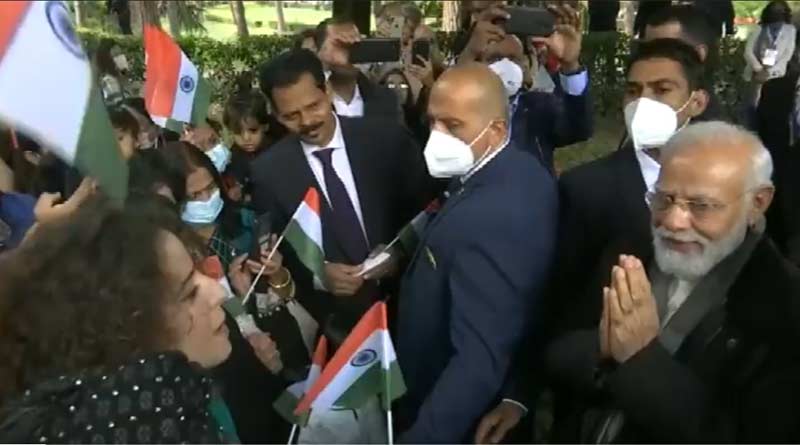 Crowed cheers for PM Narendra Modi in Rome | Sangbad Pratidin