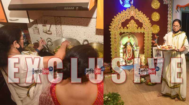 CM Mamata Banerjee celebrates Kali Puja in her residence at Kalighat । Sangbad Pratidin