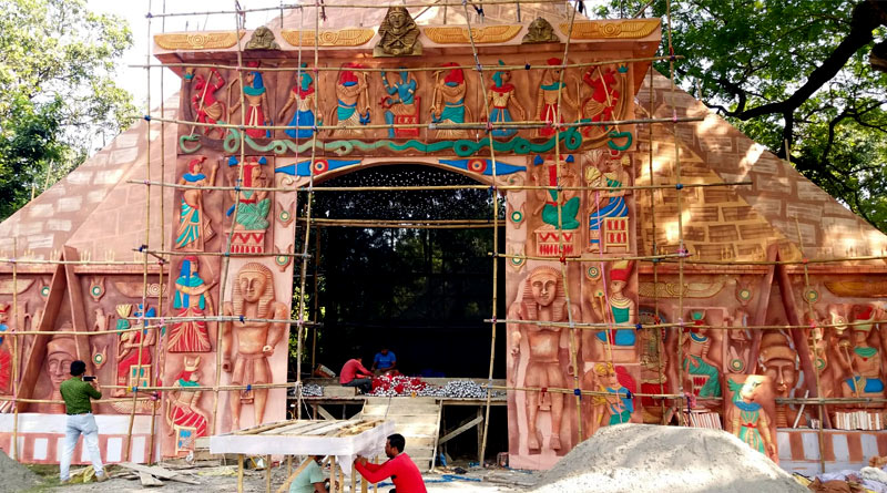 Juventus club of Murshidabad making their pandal as pyramid for Kali Puja | Sangbad Pratidin