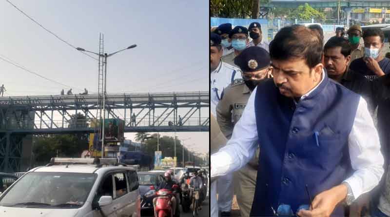 TMC Minister Sujit Bose inspects Chringrighata flyover । Sangbad Pratidin