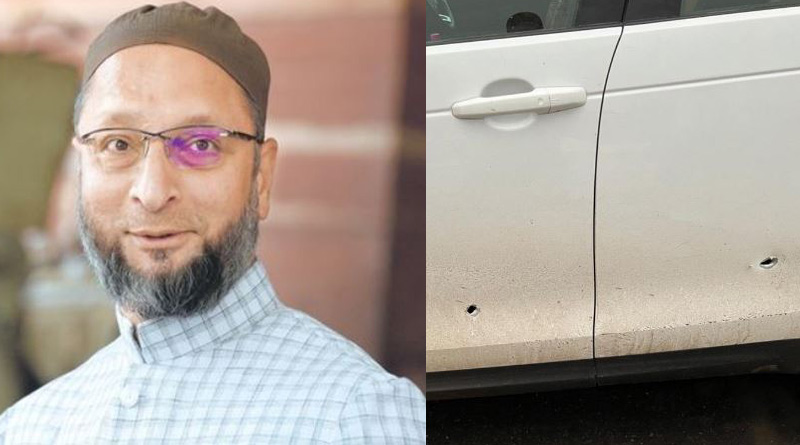 Asaduddin Owaisi says that 3-4 rounds of bullets were fired upon his vehicle। Sangbad Pratidin