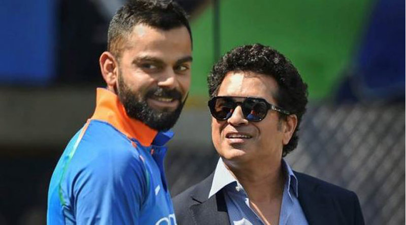 When Virat Kohli was young, he had the self-confidence that he could match Sachin Tendulkar's batting accolades। Sangbad Pratidin