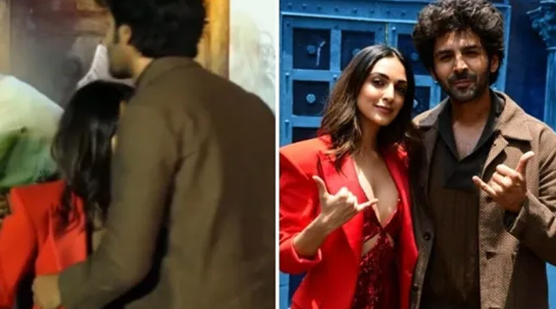 Kartik Aaryan shields Kiara Advani from camera as she fixes her dress | Sangbad Pratidin
