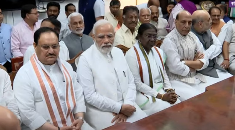 NDA's Presidential election candidate Droupadi Murmu files her nomination in the presence of PM Modi | Sangbad Pratidin