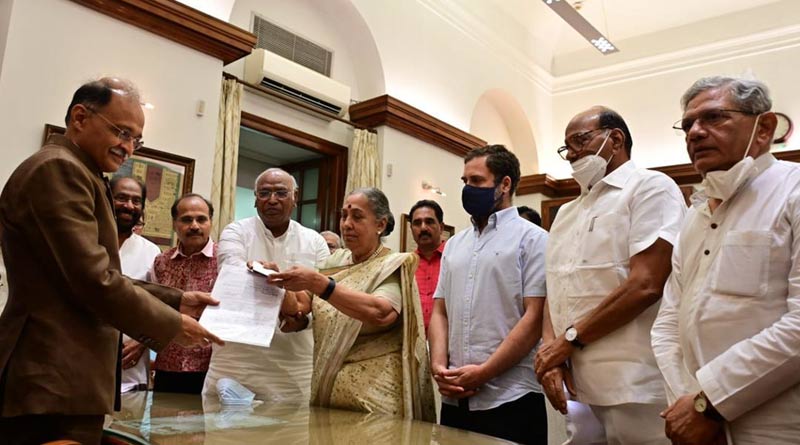 Margaret Alva files nomination as candidate of Vice President Election, in presence of opposition party leaders | Sangbad Pratidin