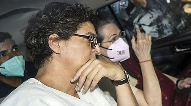 Congress interim president Sonia Gandhi leaves from ED office after questioning। Sangbad Pratidin