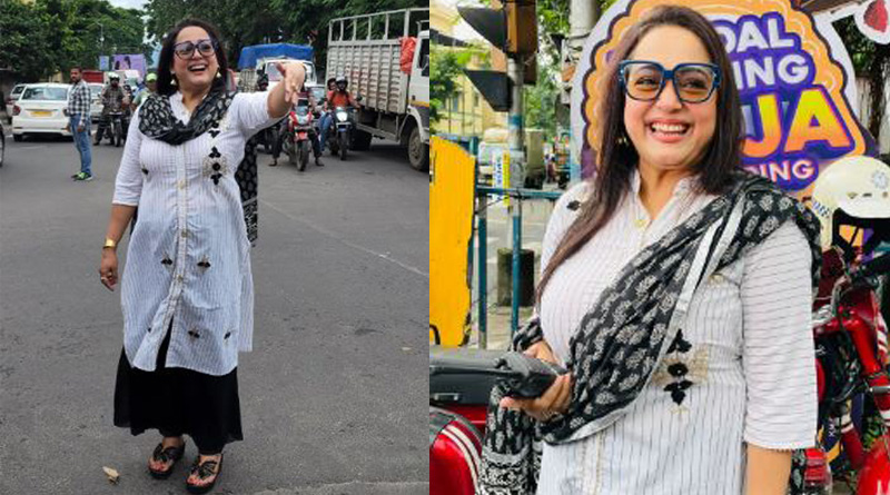 Aparajita Adhya controls traffic in jadavpur | Sangbad Pratidin
