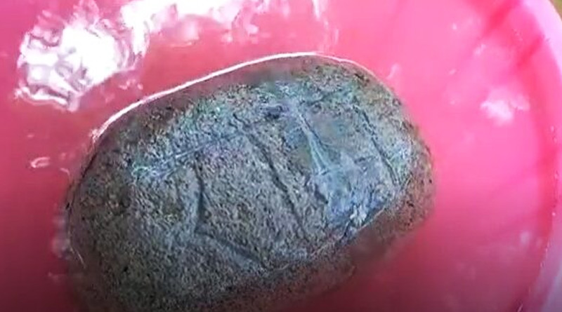 UP: 'Floating' stone with 'Ram' inscribed on it found | Sangbad Pratidin