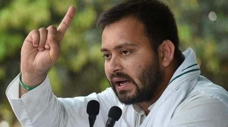 Poster at Tejaswi Yadav residence declaring him as next chief minister | Sangbad Pratidin