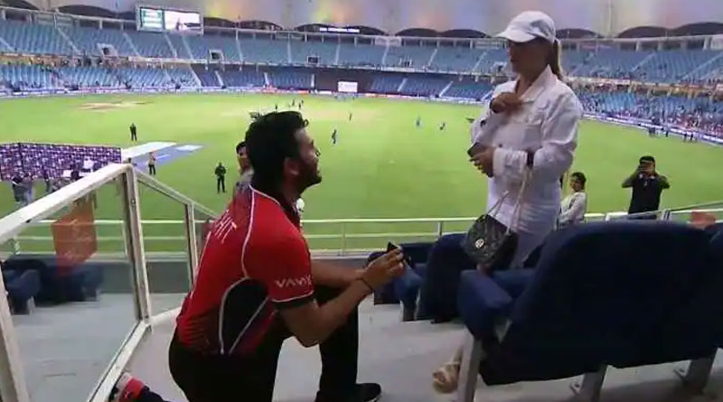 Hong Kong batter Kinchit Shah got down on one knee and proposed to his girlfriend | Sangbad Pratidin