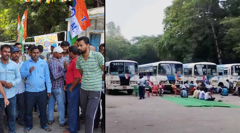 SBSTC worker stage protest in Purulia । Sangbad Pratidin