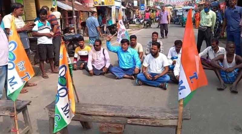 Nandigram boils as BJP allegedly tore TMC flag । Sangbad Pratidin