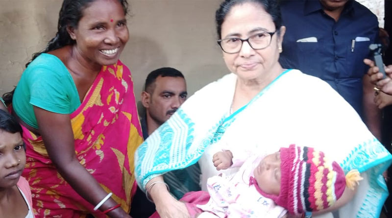 CM Mamata Banerjee meets Tribal families at Jhargram | Sangbad Pratidin