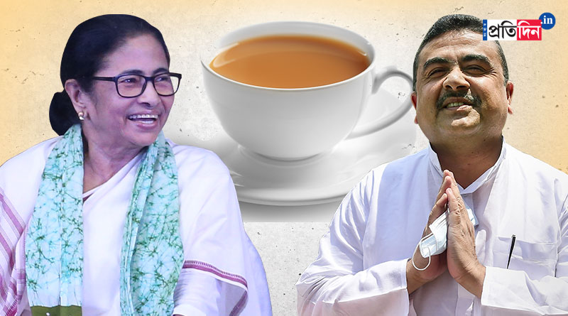Opposition leader Suvendu Adhikari meets CM Mamata Banerjee in assembly | Sangbad Pratidin