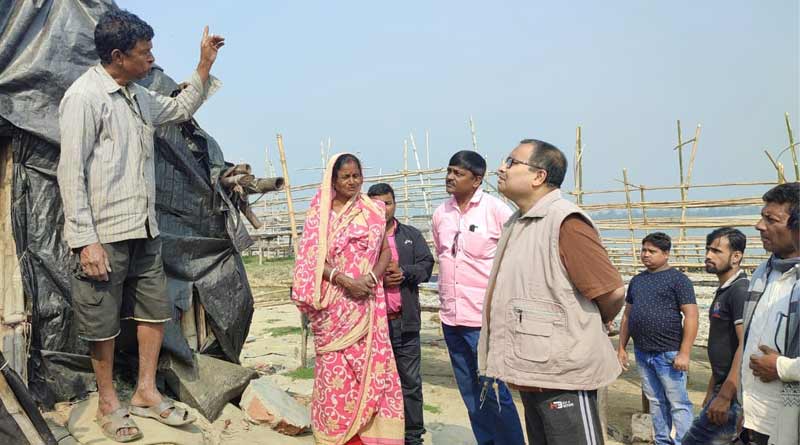TMC leader Kunal Ghosh discussed about erosion with fisherman at Digha । Sangbad Pratidin
