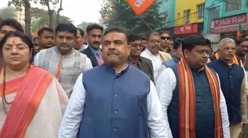 Dilip Ghosh, Suvendu Adhikari and Sukanta Majumdar attended BJP rally together