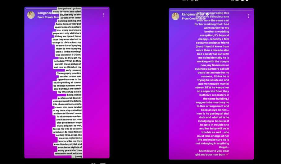 Kangana Insta story 
