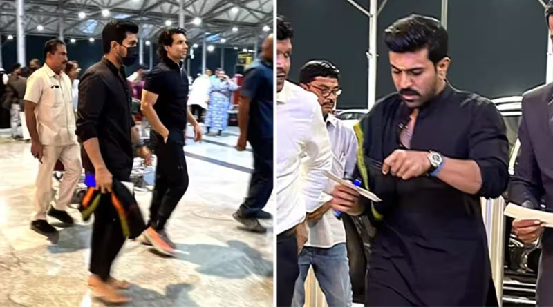 Ram Charan Leaves For US Bare Foot| Sangbad Pratidin