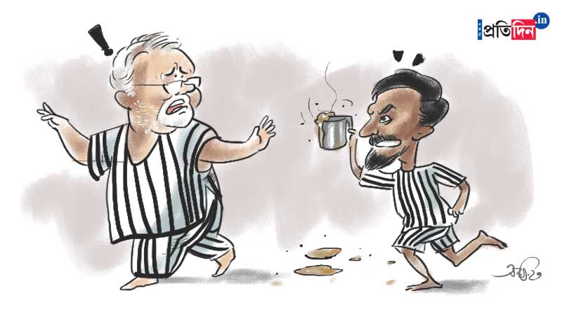 EX education minister Partha Chatterjee chased by terrorist Musa, suffers fall । Sangbad Pratidin