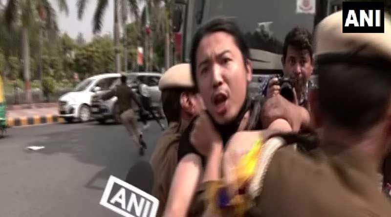 Tibetan protesters demonstrate outside Chinese Embassy in Delhi | Sangbad Pratidin