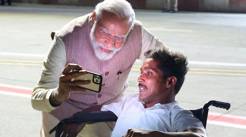 PM Narendra Modi meets specially-abled BJP worker in Chennai। Sangbad Pratidin