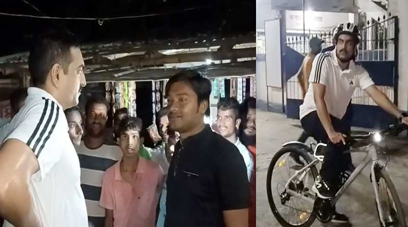 Jangipur SP takes a tour of locality in cycle । Sangbad Pratidin
