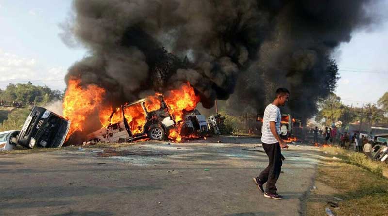 House of man who paraded Manipur women set on fire। Sangbad Pratidin