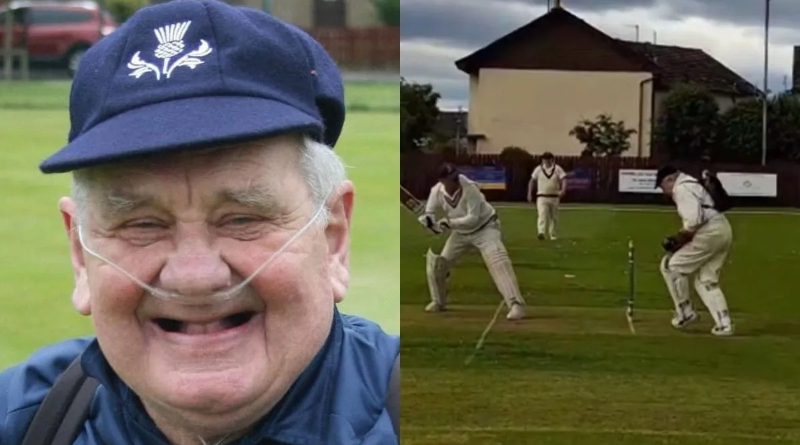 Meet Alex Steele 83 year old former Scottish cricketer plays with oxygen cylinder on his back, Video gone viral। Sangbad Pratidin