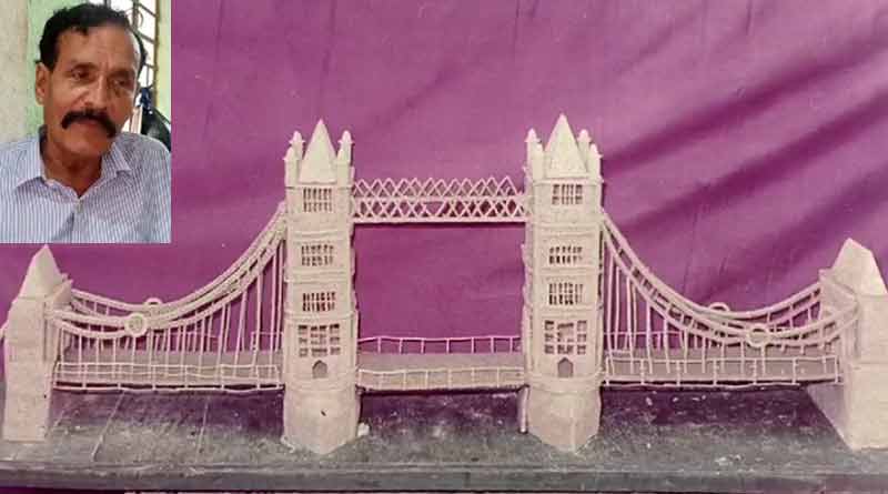 Rishra man makes Eifel Tower with rice and glue । Sangbad Pratidin