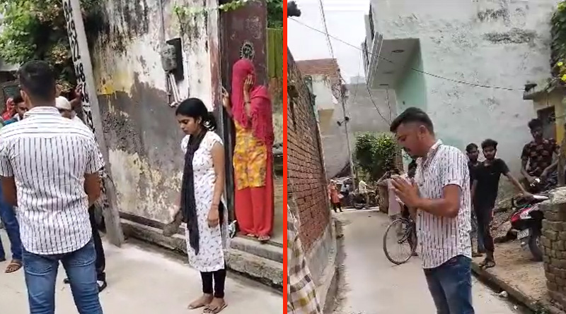 A Woman beats man with slipper for harassing her allegedly Panchayat allowed it | Sangbad Pratidin