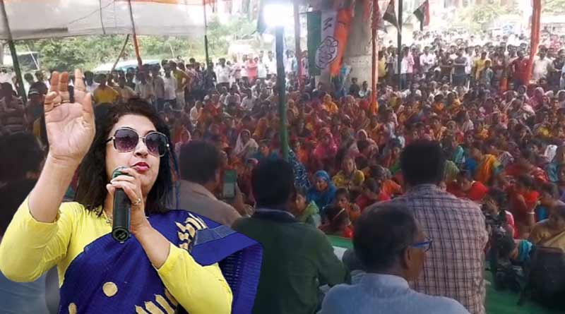 TMC MP Shatabdi Roy stages protest in Birbhum demanding bridge | Sangbad Pratidin