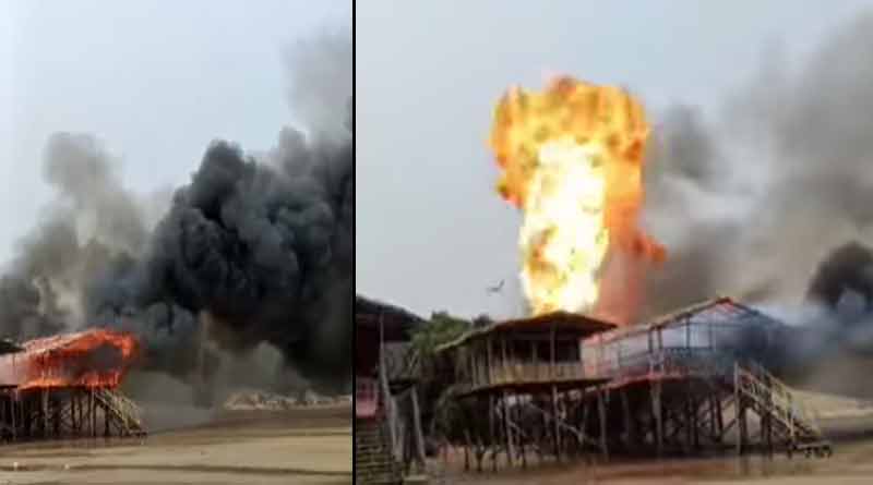 Massive fire broke out in a hotel of Tajpur । Sangbad Pratidin