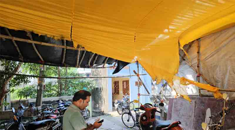 Fire caught Hooghly's Durga Puja's Pandal, sparks a row | Sangbad Pratidin
