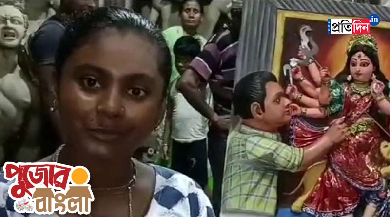 Durga Puja 2023: School student makes father's statue in Nadia । Sangbad Pratidin
