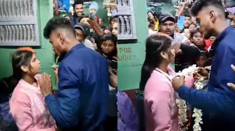Couple got married in running train, image goes viral | Sangbad Pratidin