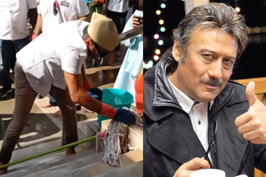 Jackie Shroff takes part in cleanliness drive of oldest Ram Temple in Mumbai| Sangbad Pratidin