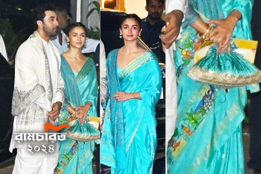 Ram Mandir Inauguration: Alia Bhatt's saree has motifs depicting story of Ramayana | Sangbad Pratidin