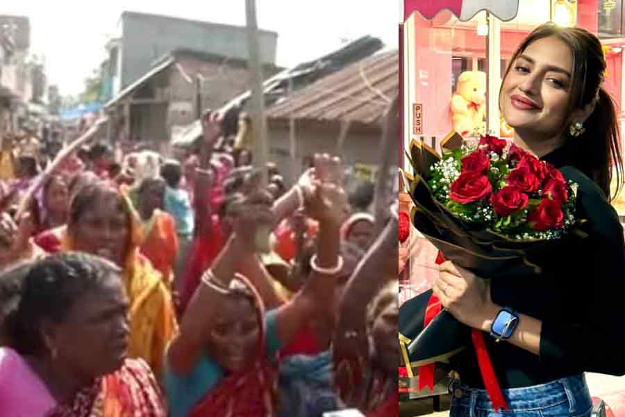 Sandeshkhali Issue : Controversy started over MP Nusrat Jahan's activity | Sangbad Pratidin