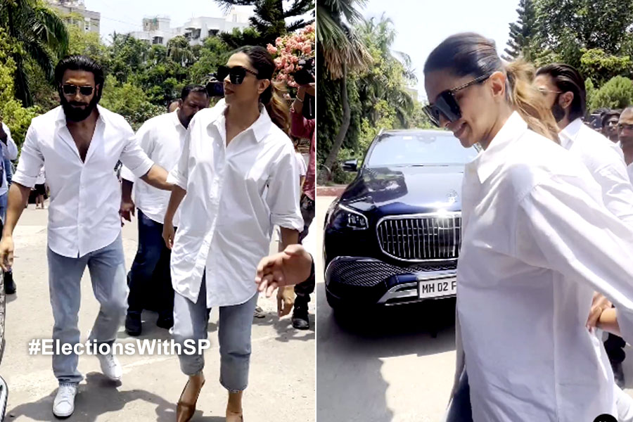 Deepika Padukone, Ranveer Singh step out to cast their vote, flaunts babybump