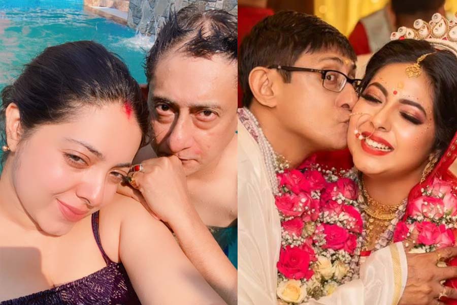 Kanchan Mallick and Sreemoyee Chattoraj Mullick enjoyed in swimming pool